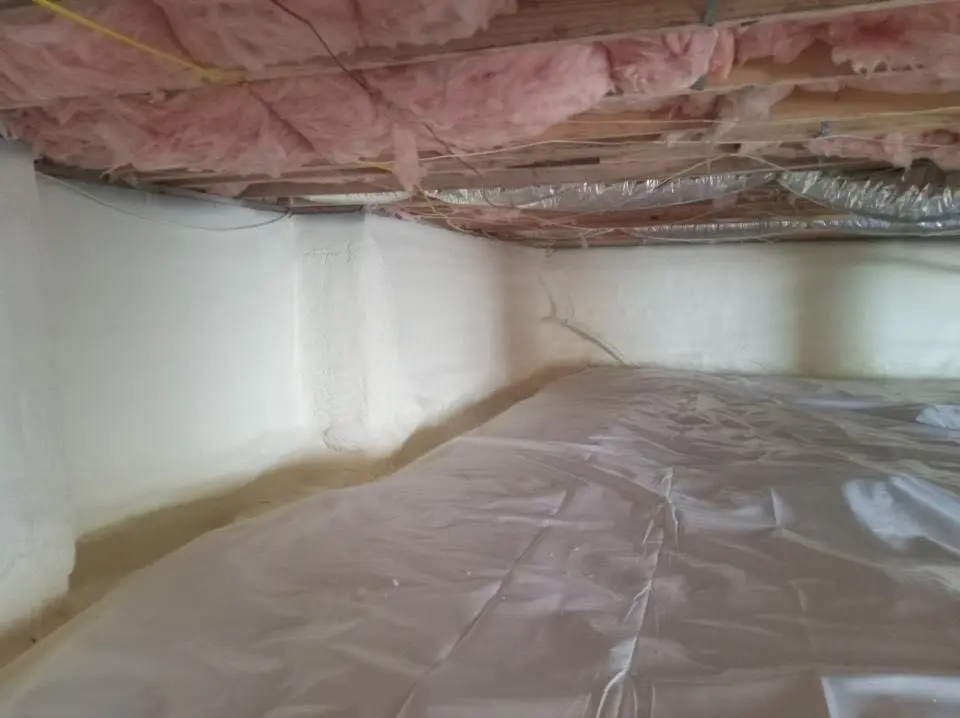 Crawl space encapsulation with closed-cell spray foam for Spray Foam Roofing in Muscatine